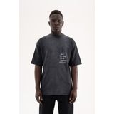 Machinist Erkek Printed Pocket Oversize Tişört Siyah - L