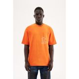 Machinist Erkek Printed Pocket Oversize Tişört Turuncu - Orange - L