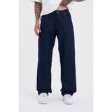 Machinist Erkek Relaxed Baggy Jean Efektli Lacivert Pantolon