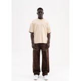 Machinist Erkek Suede Finish Baggy Jean Pantolon Kahverengi