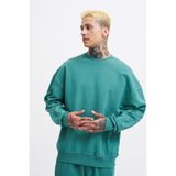 Machinist Erkek Yıkamalı Oversize Sweatshirt Yağ Yeşili