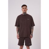 Machinist Erkek Yıkamalı Relaxed Tişört Kahverengi - Oak Coffee Cloudy - XL