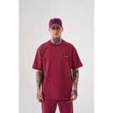 Machinist Erkek Yıkamalı Relaxed Tişört Koyu Kırmızı - Blood - XL