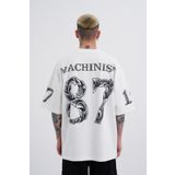 Machinist Futue 87 Baskılı Ekru Oversize Erkek T-shirt