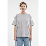 Machinist Kadın Basic Oversize Pamuklu Süprem T-Shirt Gri Melanj