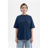 Machinist Kadın Basic Oversize Pamuklu Süprem T-Shirt Indigo