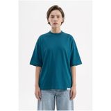 Machinist Kadın Basic Oversize Pamuklu Süprem T-Shirt Koyu Petrol