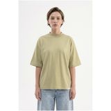 Machinist Kadın Basic Oversize Pamuklu Süprem T-Shirt Küf Yeşili