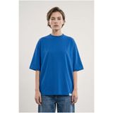 Machinist Kadın Basic Oversize Pamuklu Süprem T-Shirt Saks Mavi
