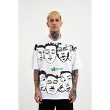 Machinist Macstar Heads Beyaz Oversize Erkek T-shirt