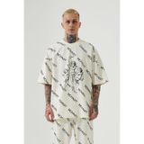 Machinist Mchnst Angels Baskılı Krem Oversize Erkek T-shirt