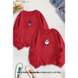 macklin Sevgili Çift Kombin Spiderman Hello Kitty Yeni Yıl Baskılı Bisiklet Yaka Sweatshirt 2li Set Takım