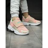 Mackrock Sports Çocuk Ortopedik Cırtlı Esnek Hafif Nefes Alabilen Unisex File Çocuk Sneaker Spor Ayakkabı - Pudra - Yeşil