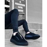 Mackrock Sports Erkek Süet Fermuarlı Sneaker Ortopedik Mevsimlik Günlük Ayakkabı - Siyah - Siyah