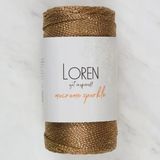 Macrame Sparkle Simli Kahverengi El Örgü İpi