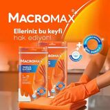 Macro Büyük Boy Large Beden Temizlik Eldiveni Pamuklu İç Yüzeyli, Kaydırmaz Desenli