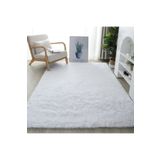 MACRO HOME Yumuşak Puffy Peluş Halı Beyaz POFUDUK HALI