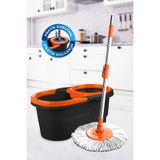 MACRO MAX Focus Black Edition Otomatik Temizlik Seti Pedalsız Döner Sıkmalı Mikrofiber Paspas Mop