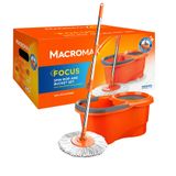 Macro Max Focus Otomatik Temizlik Seti, Pedalsız Döner Sıkmalı 360 Başlıklı Mikrofiber Paspas