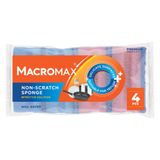 MACRO MAX Tırnak Koruyuculu Çizmez Bulaşık Süngeri 4'lü Paket, Teflon Ve Hassas Yüzeyler Için