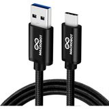 Macrobot 3A 60W Usb-A & Usb-C Hızlı Şarj ve Hızlı Veri Transferi Kablosu 5000MBS (5gbps) USB 3.0 - Siyah