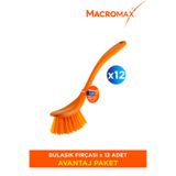 MACROMAX 12’li Temizlik Fırçası Seti Renkli, Ergonomik Saplı Bulaşık ve Mutfak Fırçası