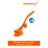 Macromax 6’lı Temizlik Fırçası Seti Renkli, Ergonomik Saplı Bulaşık ve Mutfak Fırçası