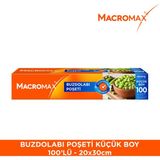 Macromax Buzdolabı Poşeti Küçük Boy 100 Adet (20x30 cm), Pratik Saklama ve Dondurucu Poşeti