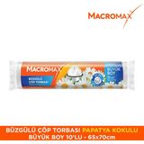 Macromax Büzgülü Çöp Torbası Büyük Boy 65x70 cm Papatya Kokulu 10 Adet Süper Paket