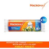 Macromax Büzgülü Çöp Torbası Büyük Boy Hanımeli 20’li X10