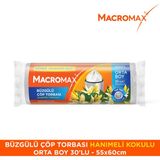 Macromax Büzgülü Çöp Torbası Orta Boy (55x60cm) Hanımeli Kokulu 30 Adet Süper Ekonomik Paket