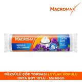 Macromax Büzgülü Çöp Torbası Orta Boy (55x60cm) Leylak Kokulu 10 Adet