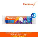 Macromax Büzgülü Çöp Torbası Orta Boy Leylak Kokulu 10’lu X5