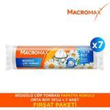 Macromax Büzgülü Çöp Torbası Orta Boy Papatya Kokulu 10’lu X7