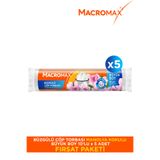 MACROMAX Büzgülü Manolya Kokulu Çöp Torbası Büyük Boy 5 Paket (10'lu) Kokulu Çöp Poşeti