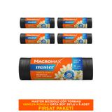 MACROMAX Büzgülü Vanilya Kokulu Çöp Torbası Orta Boy 5 Paket (30'lu) Kokulu Çöp Poşeti