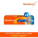 Macromax Çift Kilitli Poşet - 12 Li Paket x 5