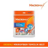 Macromax Desenli Mikrofiber Temizlik Bezi 3'lü Paket, Ultra Emici Toz Alıcı Çok Amaçlı Bez - 0