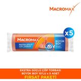 Macromax Ekstra Güçlü Büyük Boy Çöp Torbası 10'lu Paket X5 Turuncu Renk Kokusuz