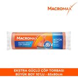 Macromax Ekstra Güçlü Çöp Torbası Büyük Boy (65x80 cm), Soft Kokulu 10 Adet - 65 x 80 cm