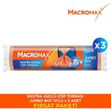 Macromax Ekstra Güçlü Çöp Torbası Jumbo Boy - 10'lu x 3 Adet