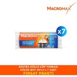Macromax Ekstra Güçlü Çöp Torbası Küçük Boy - 30 Lu Paket X7