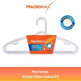 Macromax Kristal Elbise Askısı 5'li - Beyaz