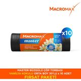 Macromax Master Büzgülü Vanilya Kokulu Çöp Torbası Orta Boy 30’lu X10