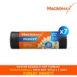 Macromax Master Büzgülü Vanilya Kokulu Çöp Torbası Orta Boy 30’lu X7