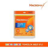Macromax Rengarenk Temizlik Bezi %30 Mikrofiber 5'li Ultra Emici Yıkanabilir Set
