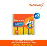 Macromax Tırnak Koruyuculu Bulaşık Süngeri 3 Paket 24 Adet Ergonomik Çizmez Mutfak Süngeri Tırnak Dostu Bulaşık Yıkama Süngeri
