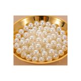 MACROMEKİDS 25 Gram Krem Rengi Delikli İnci Boncuk (75-80 Adet) - 8mm İnci Takı Hobi Malzemesi
