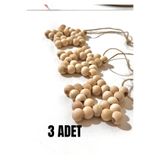 MACROMEKİDS Dekoratif Ahsap 9CM -3 Lü Set Yildiz Mutfak Salon Balkon Çocuk Bebek Odasi Duvar Süsü Kapi Süsü