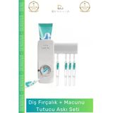 #Macuntutucu Otomatik Diş Macunu Sıkacağı Hijyenik Banyo Düzenleyici Pratik Vantuzlu 5 Adet Fırçalık Askı Seti